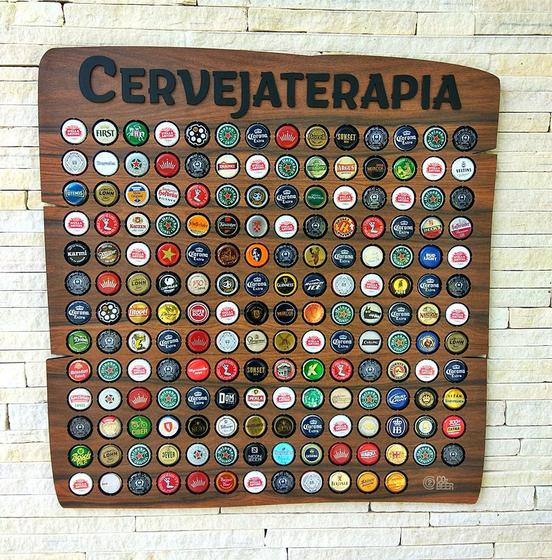 Imagem de Quadro Decorativo Porta Tampinhas - Cervejaterapia - 150un.