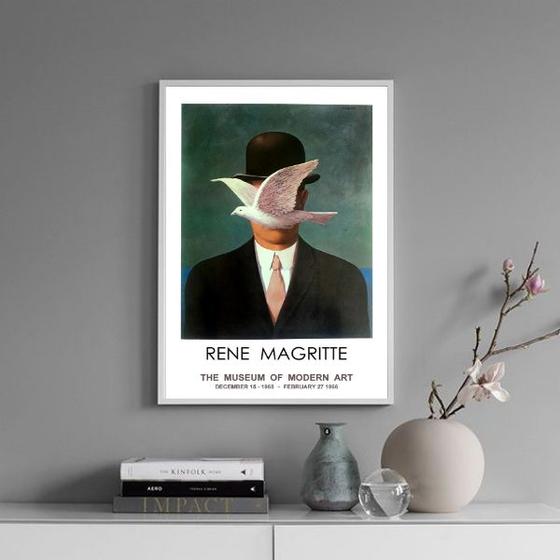 Imagem de Quadro Decorativo Poster Arte René Magritte 24x18cm - com vidro