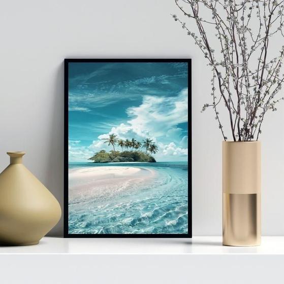 Imagem de Quadro Decorativo Praia - Ilha 24X18Cm - Com Vidro