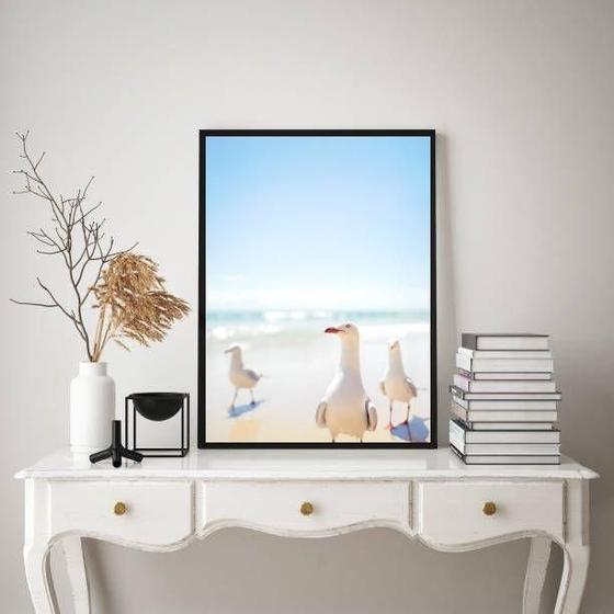 Imagem de Quadro Decorativo Praia Leve - Gaivotas 24X18Cm