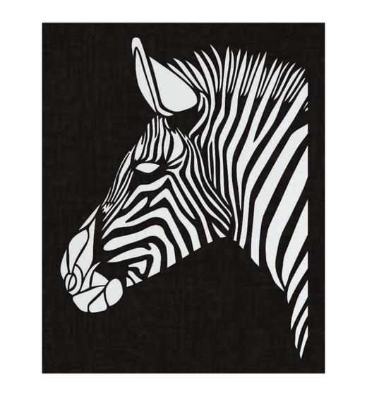 Imagem de Quadro Decorativo Preto Mdf Zebra Selvagem 40X20Cm