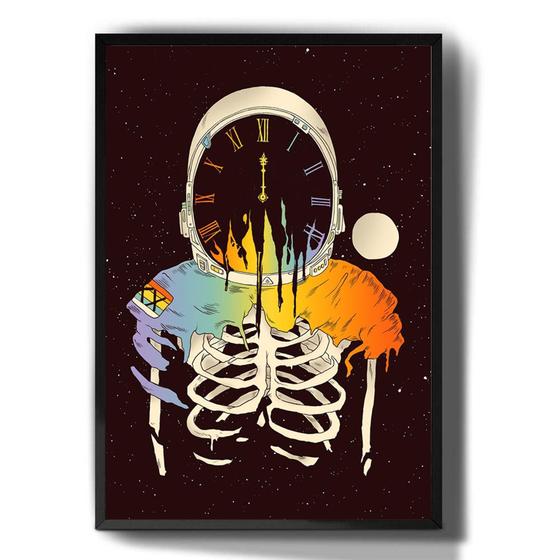 Imagem de Quadro Decorativo Psicodelico Astronauta Esqueleto