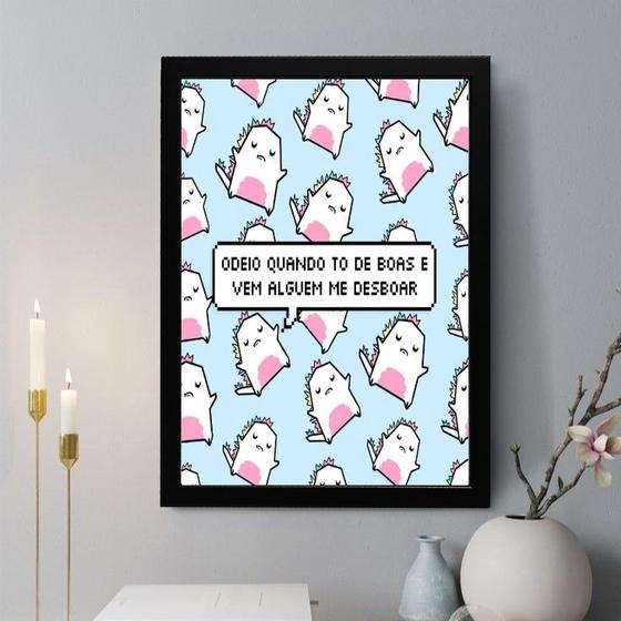Imagem de Quadro Decorativo Quando Tô de Boas 33x24cm - com vidro