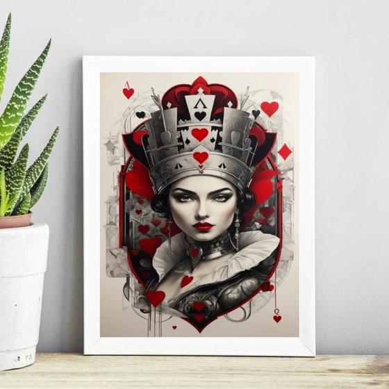 Imagem de Quadro Decorativo Rainha De Copas 24X18Cm - Com Vidro