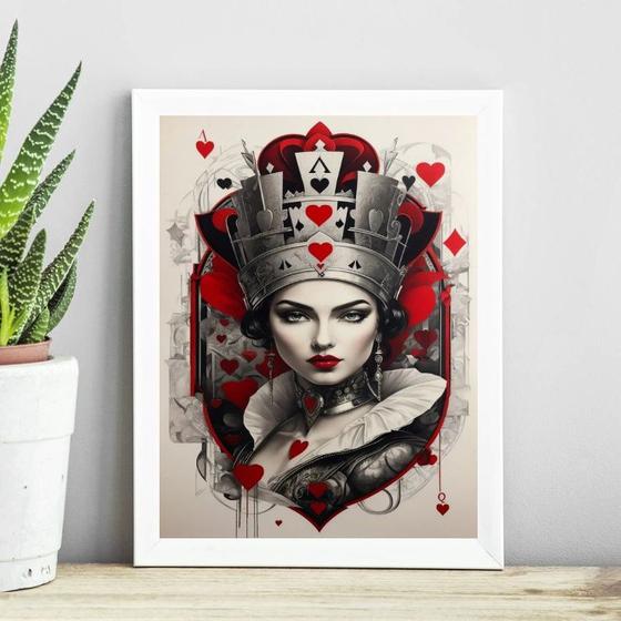 Imagem de Quadro Decorativo Rainha De Copas 45x34cm - com vidro