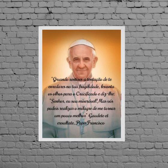 Imagem de Quadro Decorativo Reflexão Papa Francisco 24x18cm