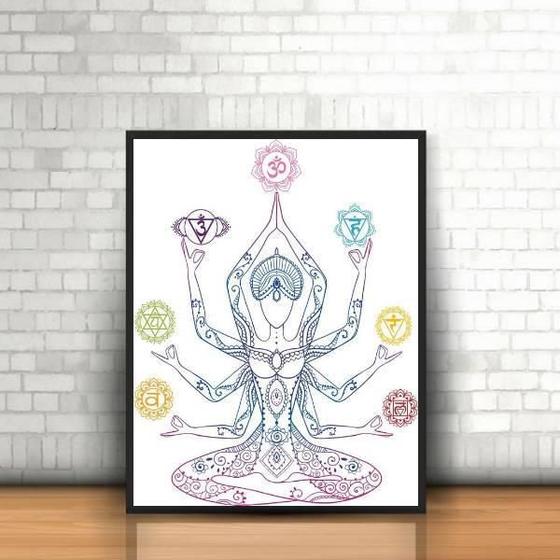 Imagem de Quadro Decorativo Reiki Símbolos 45X34Cm Moldura Preta