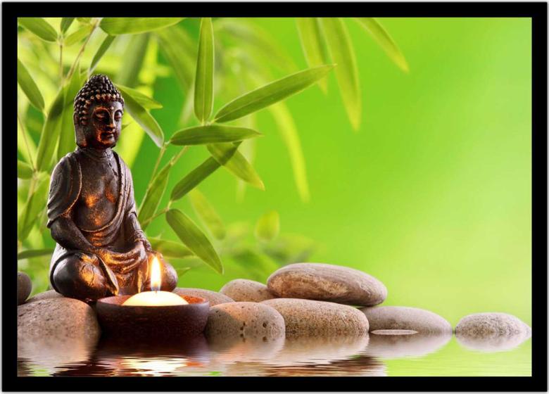 Imagem de Quadro Decorativo Religioso Budismo Buda Com Moldura RC035