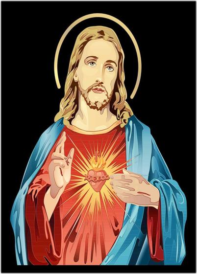 Imagem de Quadro Decorativo Religioso Jesus Cristo Cristianismo Catolicismo Com Moldura RC088