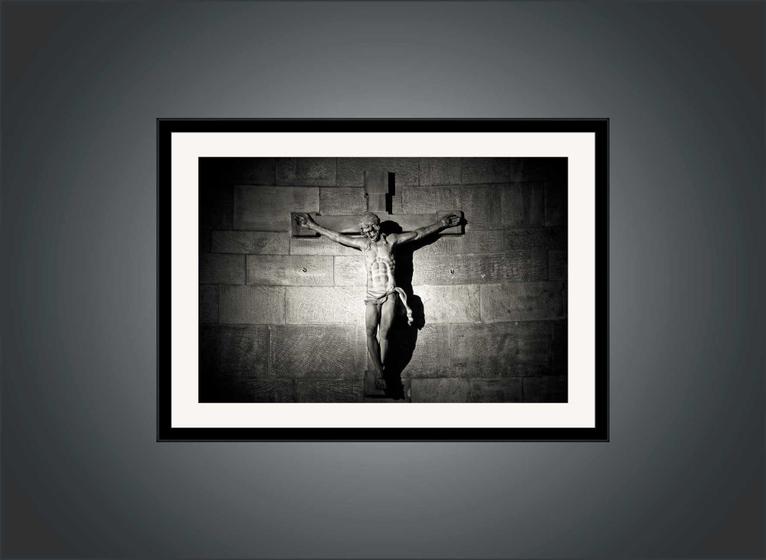 Imagem de Quadro Decorativo Religioso Jesus Cristo Crucificado Com Moldura RC067
