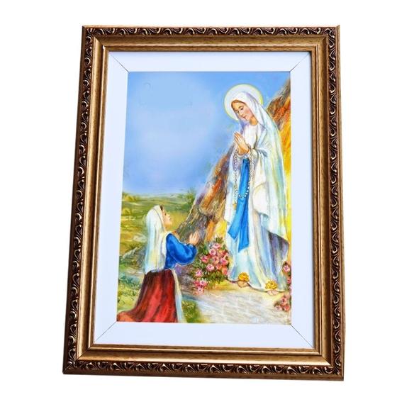 Imagem de Quadro Decorativo Religioso N Sra de Lourdes A3 Luxo