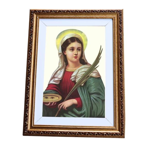 Imagem de Quadro Decorativo Religioso Santa Luzia A4 Luxo