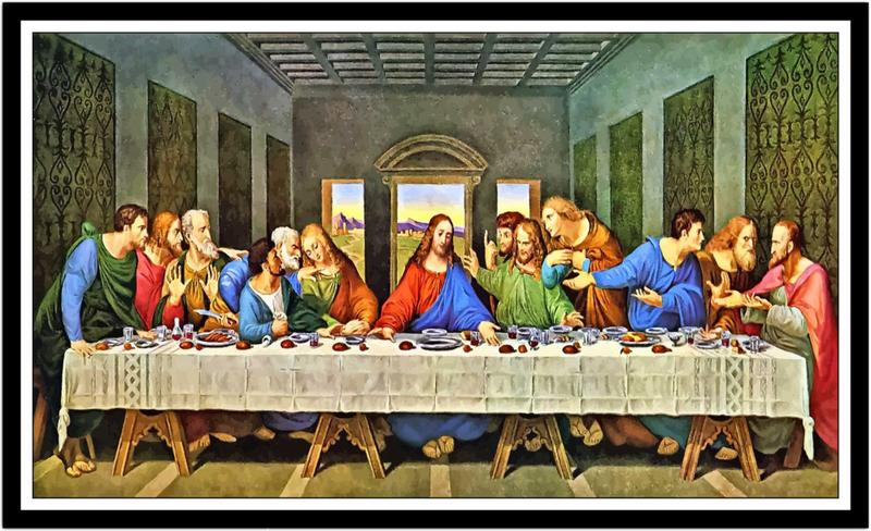 Imagem de Quadro Decorativo Religiosos A Santa Ceia Jesus Apóstolos Casa Salas Quartos Com Moldura RC032