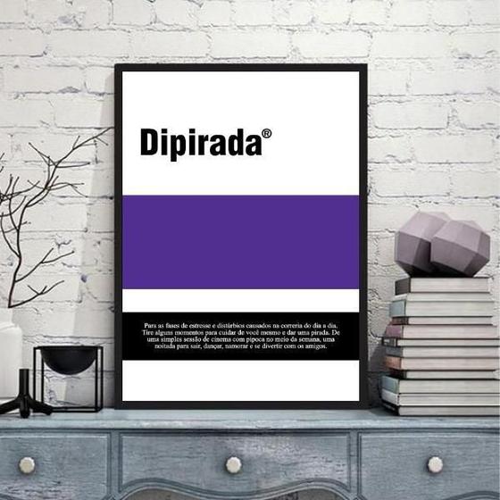 Imagem de Quadro Decorativo Remédio Dipirada 45X34Cm Moldura Preta