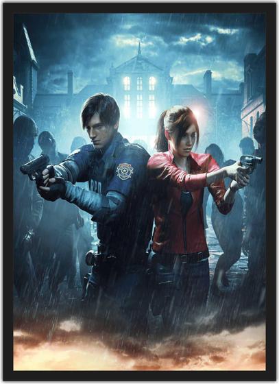 Imagem de Quadro Decorativo Resident Evil Games Jogos Geek Decorações Com Moldura G03