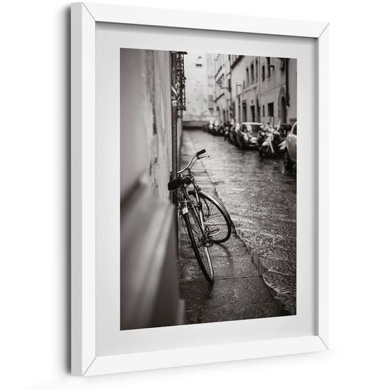 Imagem de Quadro Decorativo Retrato Urbano Bicicleta À Espera