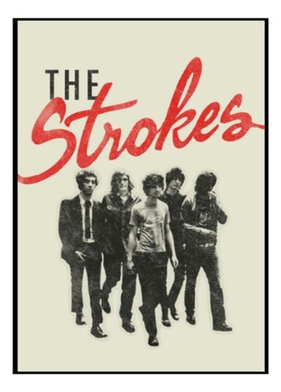 Imagem de Quadro Decorativo Retro Banda The Strokes Rock Arte 42x29cm