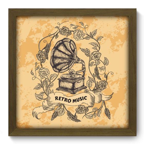 Imagem de Quadro Decorativo - Retro Music - 33cm x 33cm - 073qdgm