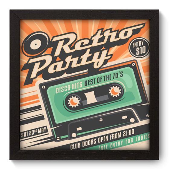 Imagem de Quadro Decorativo - Retro Party - 22cm x 22cm - 020qdvp