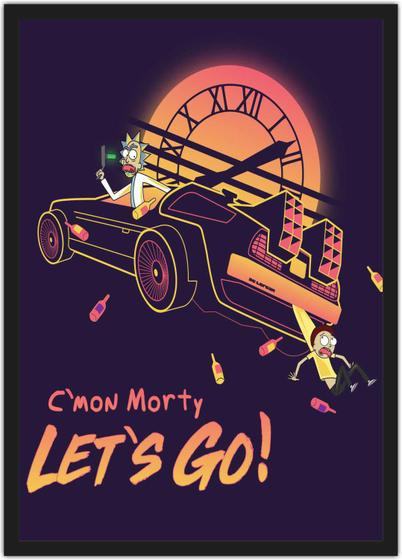 Imagem de Quadro Decorativo Rick And Morty De Volta Para O Futuro Nerd Geek Decorações Com Moldura G02