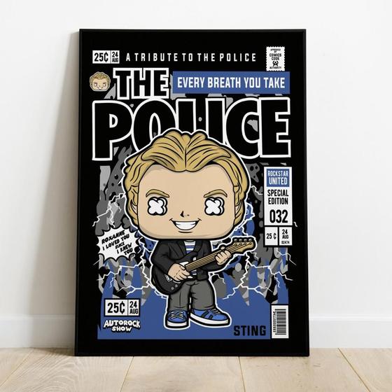 Imagem de Quadro Decorativo Rock MDF 20x28,5 The Police Tudo em Caixa