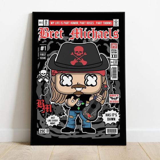 Imagem de Quadro Decorativo Rock  MDF 3mm 20x28,5 cm - Bret Michaels