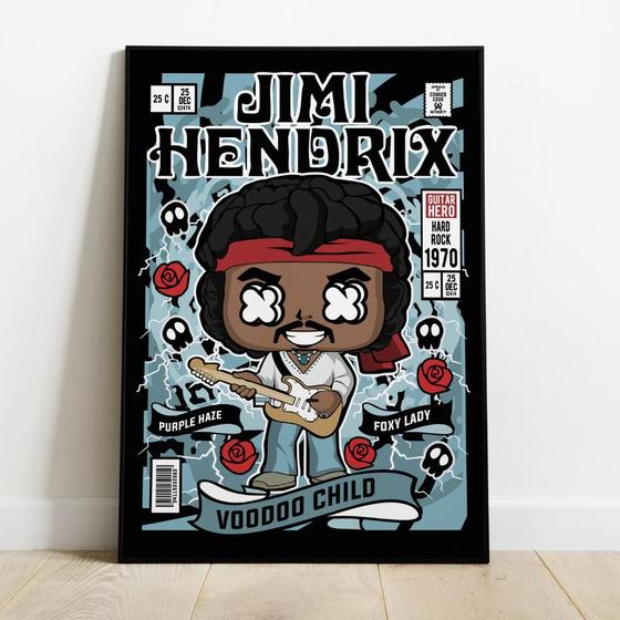 Imagem de Quadro Decorativo Rock  MDF 3mm 20x28,5 cm - Jimi Hendrix