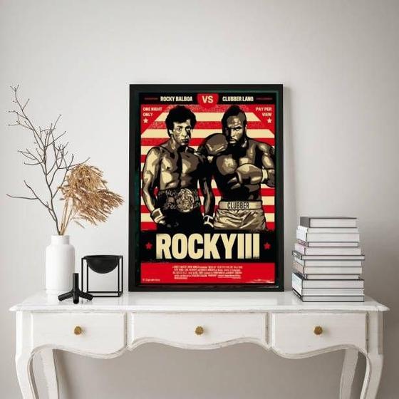 Imagem de Quadro Decorativo Rocky Balboa III 24x18cm - Moldura Branca