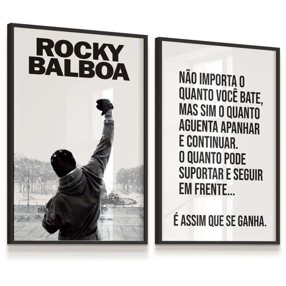 Quadro Decorativo Rocky Balboa Vitória Frase Cinema 43x63 Laminado Kit 2 Menor preço em Quadro Decorativo Rocky Balboa Vitória Frase Cinema 43x63 Laminado Kit 2