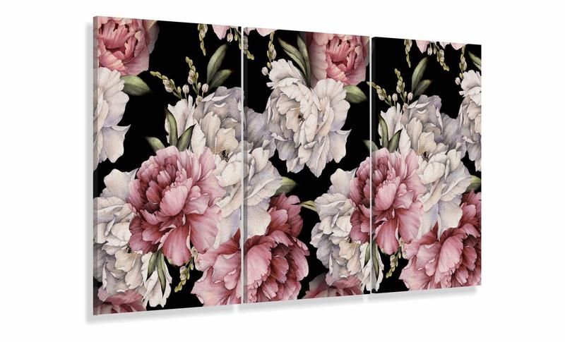 Imagem de Quadro Decorativo Rosas  Brancas Retro 105x65