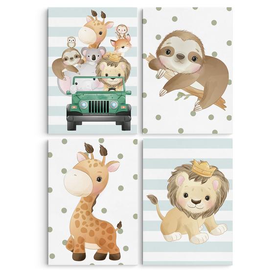 Imagem de Quadro Decorativo Safari Decoração Quarto Infantil Bebê