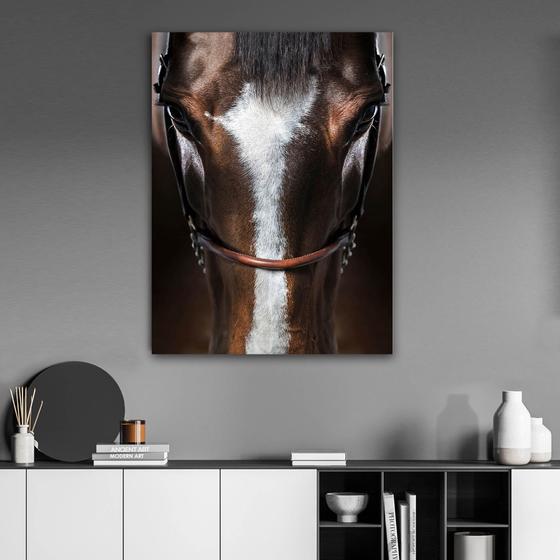 Imagem de Quadro Decorativo Sala   Cavalo face  90x60