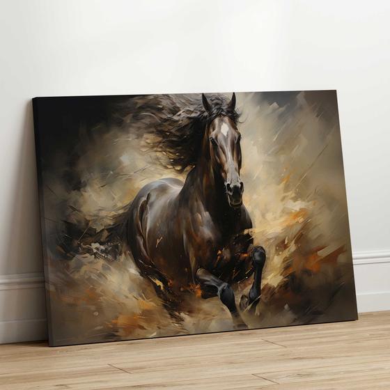 Quadro Decorativo Sala Jantar Quarto Pintura Cavalo Luxo Grande ...