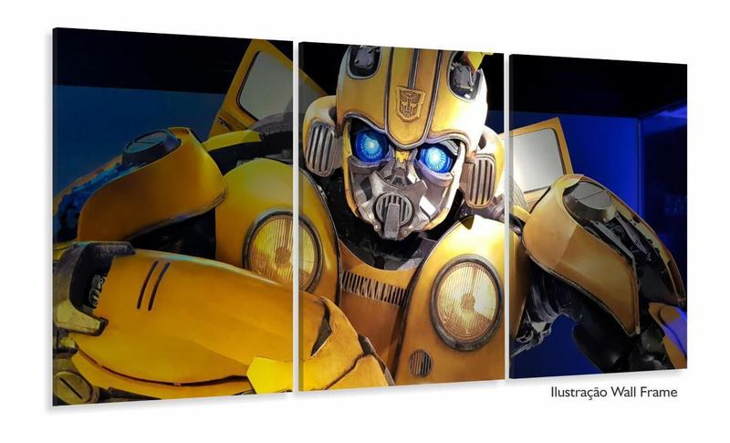 Imagem de Quadro Decorativo Sala Quarto Escritório Bumblebee 120x60 3 peças