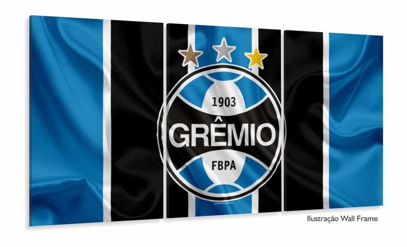 Imagem de Quadro Decorativo Sala Quarto Escritório Grêmio Bandeira 120x60 3 peças