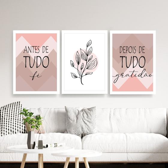 Imagem de Quadro Decorativo Sala Quarto kit 03 und