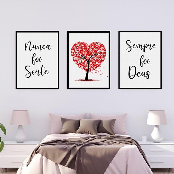 Imagem de Quadro Decorativo Sala Quarto kit 03 und