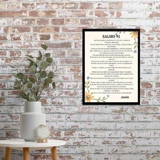 Imagem de Quadro Decorativo Salmo 91 45X34Cm - Com Vidro