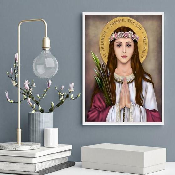 Imagem de Quadro Decorativo Santa Filomena 33X24Cm - Com Vidro