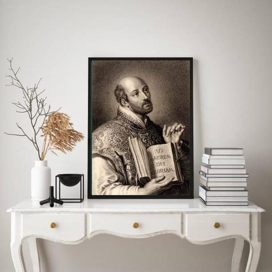 Imagem de Quadro Decorativo Santo Inácio De Loyola 33x24cm - com vidro