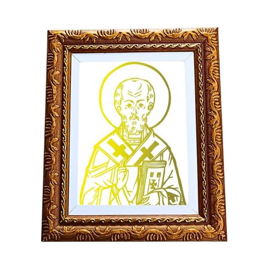 Imagem de Quadro Decorativo São Bento em Dourado A4 - FR108 Luxo Premi