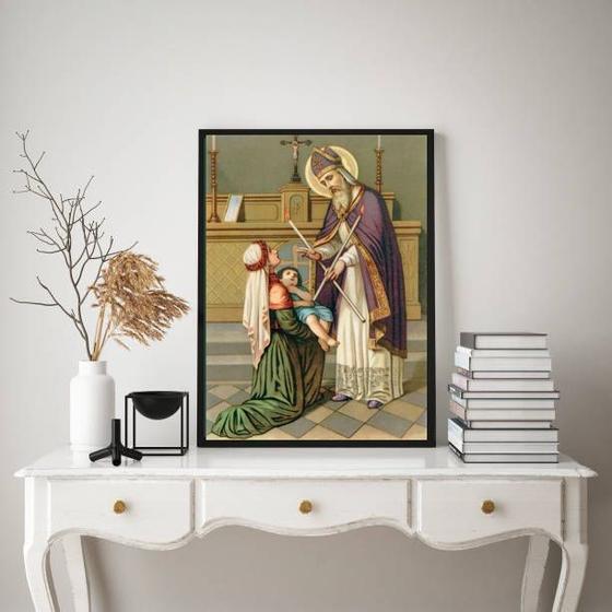 Imagem de Quadro Decorativo São Brás 45x34cm