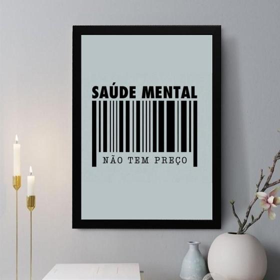 Imagem de Quadro Decorativo Saúde Mental Não Tem Preço 24X18Cm - Vidro