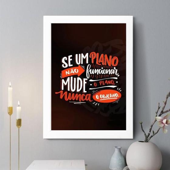 Imagem de Quadro Decorativo Se O Plano Não Funcionar 33X24Cm - Vidro
