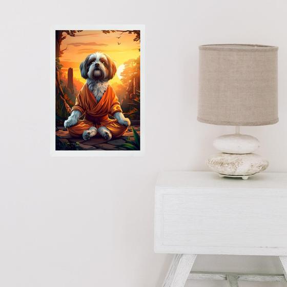 Imagem de Quadro Decorativo Shih Tzu Meditando 24x18cm