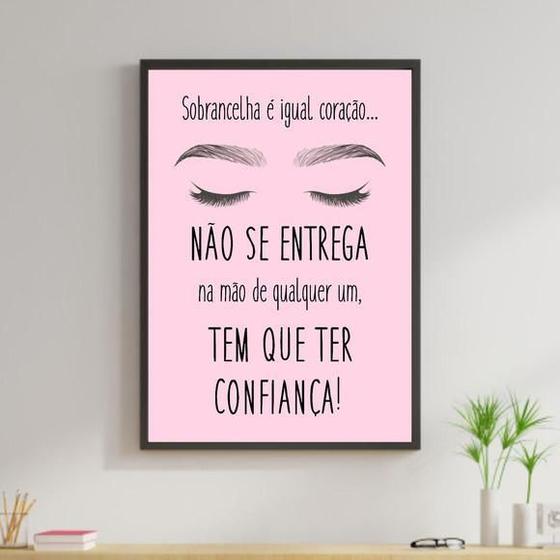 Imagem de Quadro Decorativo Sobrancelha Coração Salão II Moldura Preta