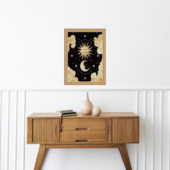 Imagem de Quadro Decorativo Sol e Lua 24x18cm - com vidro