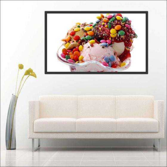 Imagem de Quadro Decorativo Sorveterias Sorvete Gourmet Com Moldura TT06