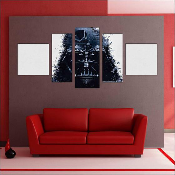 Imagem de Quadro Decorativo Star Wars Darth Vader Mosaico 5 Peças GG15