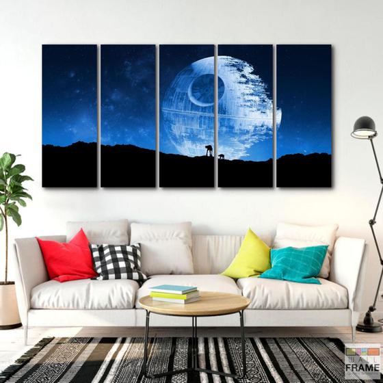 Imagem de Quadro Decorativo - Star Wars Estrela da Morte -Tela em Tecido